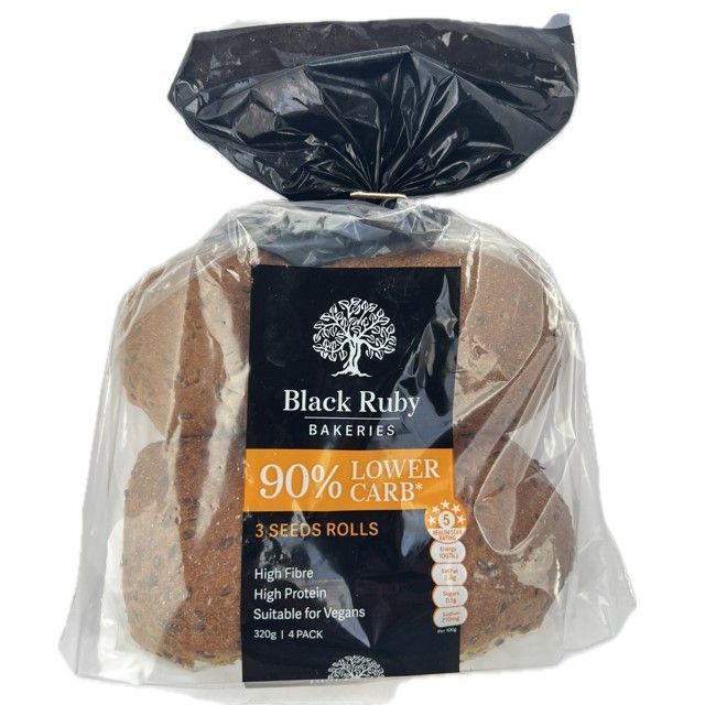 Black Ruby 3 Seeds Low Carb Rolls 4 pack (320g), view 2 of 2