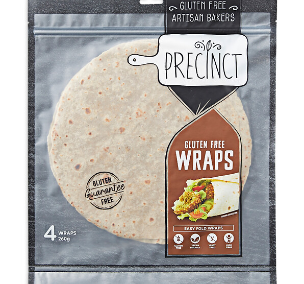 GF Precinct Gluten Free Buckwheat and Chia Wrap Wrap 4 pack