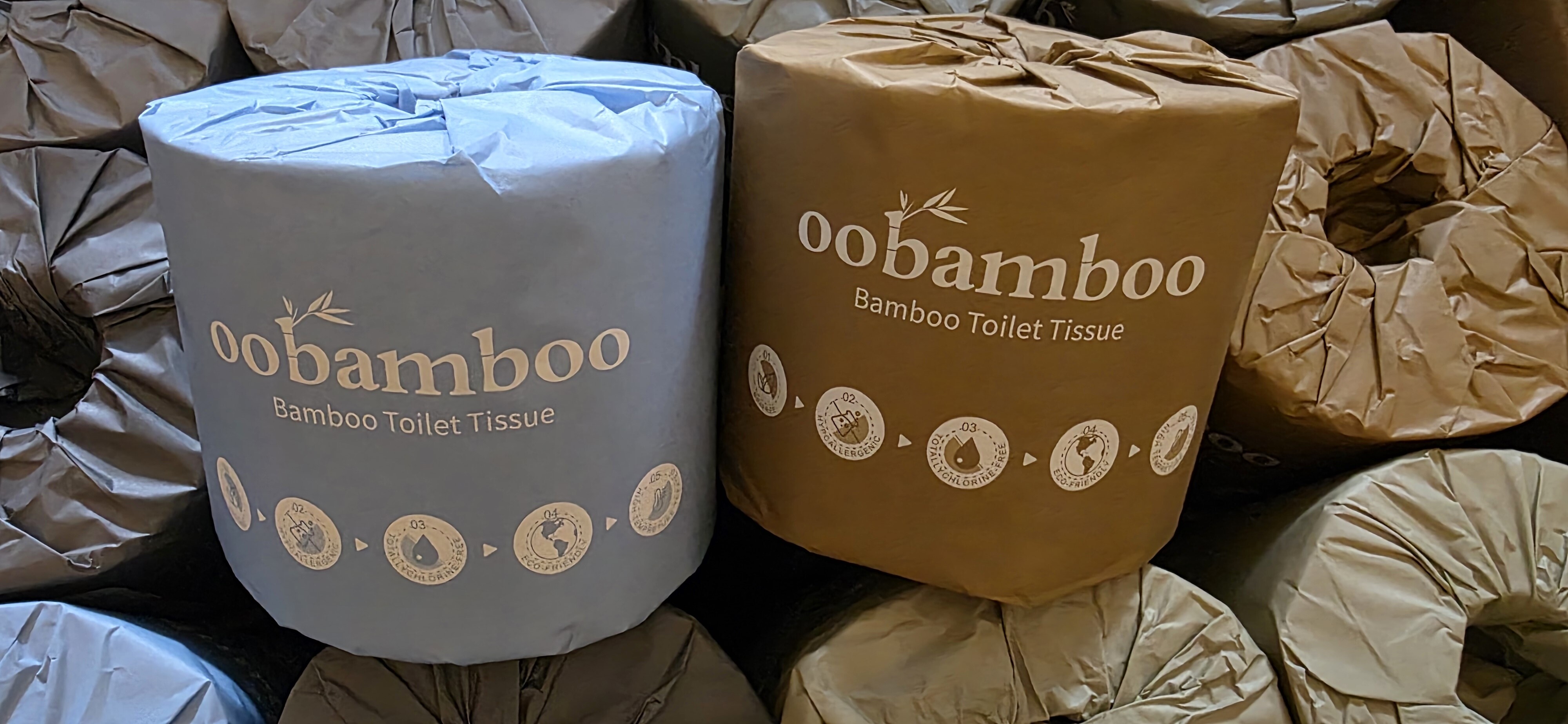 Oobamboo Unbleached Bamboo Toilet Paper 3 ply 300 sheets (1 Roll) 1roll
